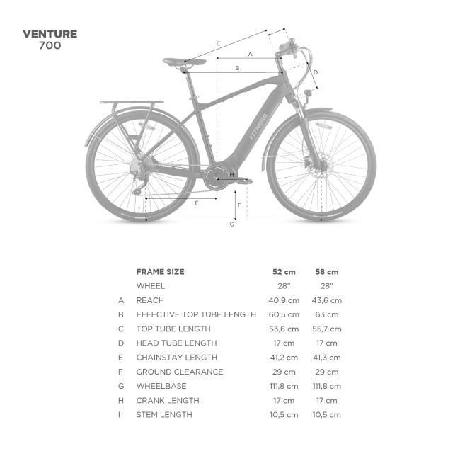 FitNord Venture 700 Sähköpyörä 2023, grafiitti (720 Wh tehoakku)