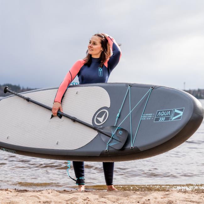 FitNord Aqua 330 SUP-lautasetti, musta (kantavuus 150 kg, lasikuitumela)