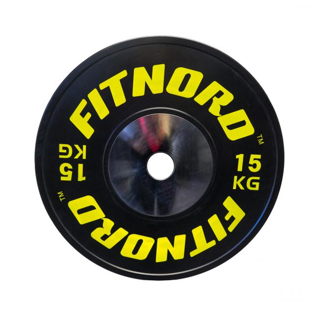 Kilpailulevypaino Bumper Plate 15 kg, FitNord