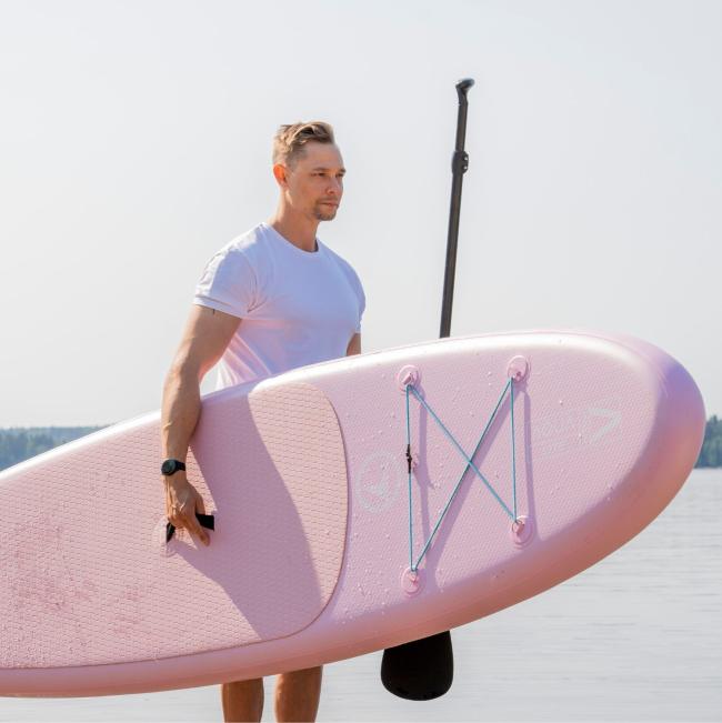 FitNord Aqua Lite SUP-lautasetti 2023, vaaleanpunainen (kantavuus 110 kg)