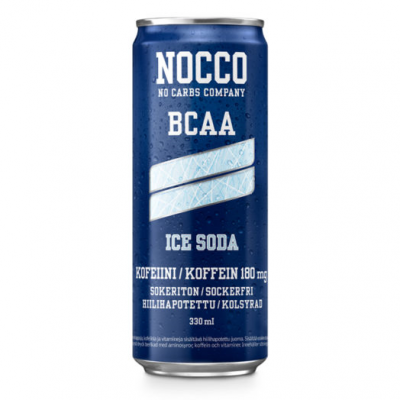 NOCCO BCAA Ice Soda -energiajuoma, 330ml, 24-PACK