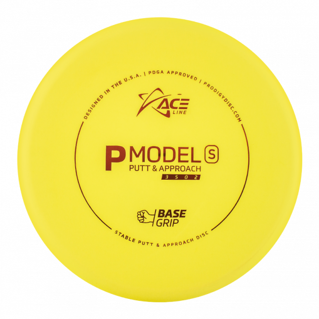 Prodigy Disc ACE Line P Model S BaseGrip Putteri Frisbeegolfkiekko, keltainen