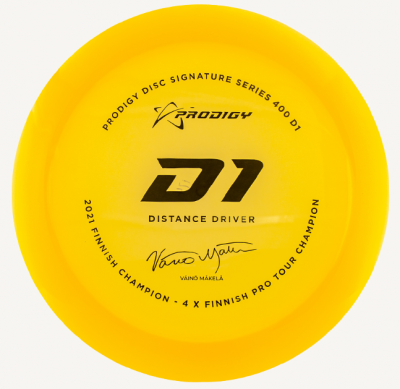 Prodigy Disc D1 400 Väinö Mäkelä-signature, keltainen