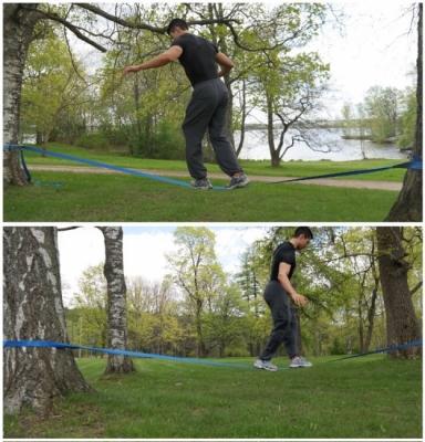 Voimisteluliina, (Slackline)