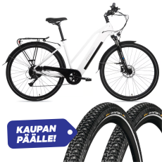 FitNord Ava 300 Sähköpyörä (+NASTARENKAAT KAUPAN PÄÄLLE, arvo 139,80 €), valkoinen