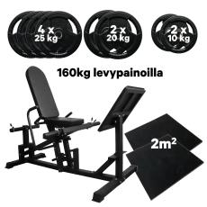 Jalkaprässi + 160kg Tri Grip levypainot